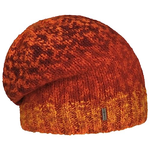 McBURN Correen Beanie Damenmütze Strickmütze Wintermütze Damen - Made in Italy mit Futter Winter Herbst-Winter - One Size orange von McBURN