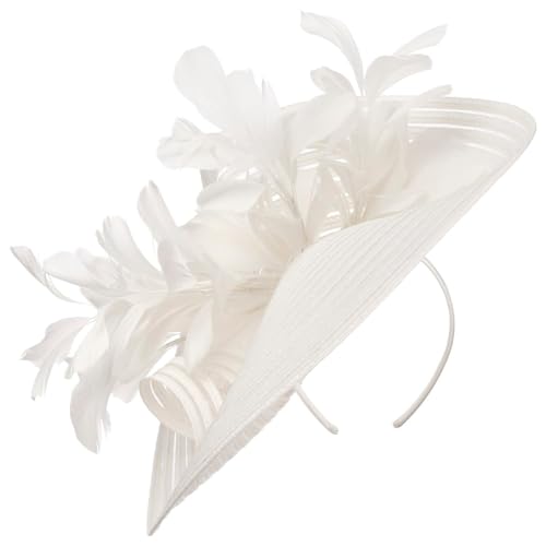 McBURN Dalenia Large Plate Fascinator Haarschmuck Kopfschmuck Damen - Made in Italy Sommer Frühling-Sommer - One Size cremeweiß von McBURN
