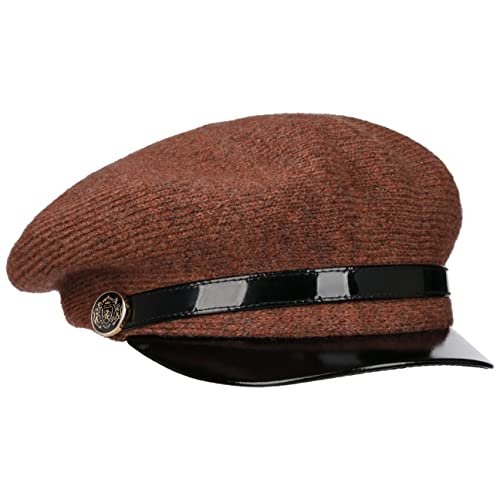 McBURN Feinstrick Elbsegler Elbseglermütze Strickcap Schildmütze Baker-Boy-Mütze Damen - Made in Italy mit Schirm, Schirm Herbst-Winter - One Size rost von McBURN