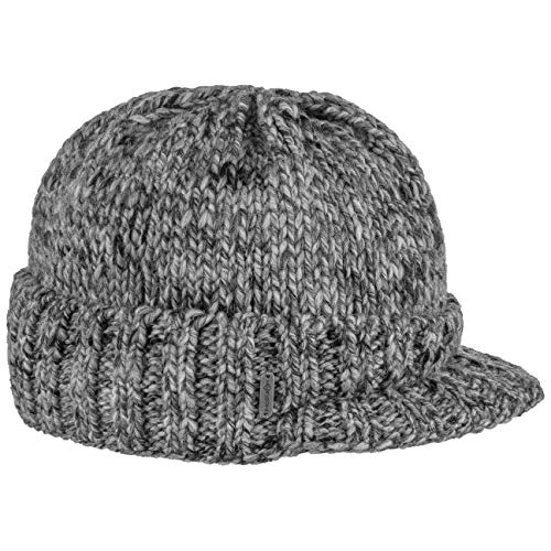 McBURN Grinta Visorbeanie mit Fleece Strickmütze Visor Beanie Mütze Wintermütze Damen/Herren - Made in Italy Schirm, Futter, Futter Herbst-Winter - One Size anthrazit von McBURN