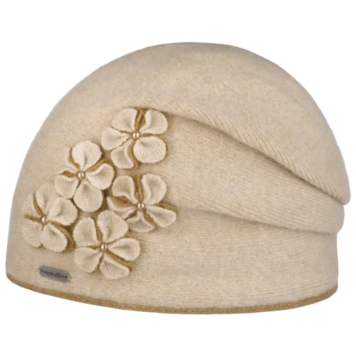 McBURN Mindella Beanie Wollmütze Wintermütze Damenmütze Damen - Made in The EU Herbst-Winter - One Size Hellbeige von McBURN