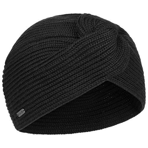 McBURN Violena Strickturban Damenturban Wollturban Damen - Made in Italy Winter Herbst-Winter - One Size schwarz von McBURN