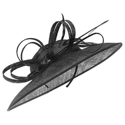 McBURN Haarschmuck Fascinator mit Federn Damen - Made in Italy Brauthut Anlasshut Festhut Sommer Frühling-Sommer Herbst-Winter - One Size schwarz von McBURN