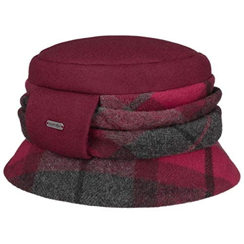 McBURN Agnes Box Winter HutDamen - Made in Italy Hut Wolle Rutate mit Futter, Futter Herbst-Winter, Bordeaux, Einheitsgre von McBURN