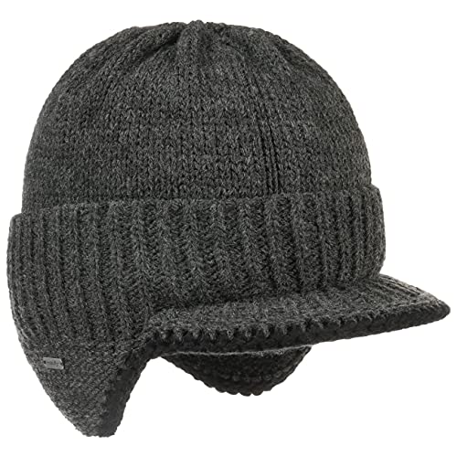 McBURN Dinder Peak Pull-On Hat Damen/Herren - Made in Italy Wintermütze Wollmütze Herrenmütze mit Futter, Futter Winter Herbst-Winter - L/XL (58-61 cm) anthrazit von McBURN