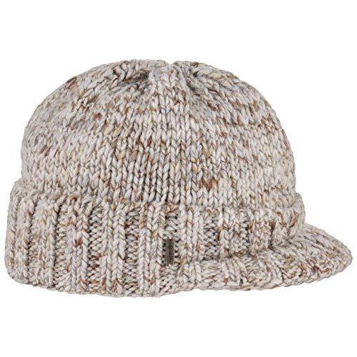 McBURN Grinta Visorbeanie mit Fleece Strickmütze Visor Beanie Mütze Wintermütze Damen/Herren - Made in Italy Schirm, Futter, Futter Herbst-Winter - One Size beige von McBURN