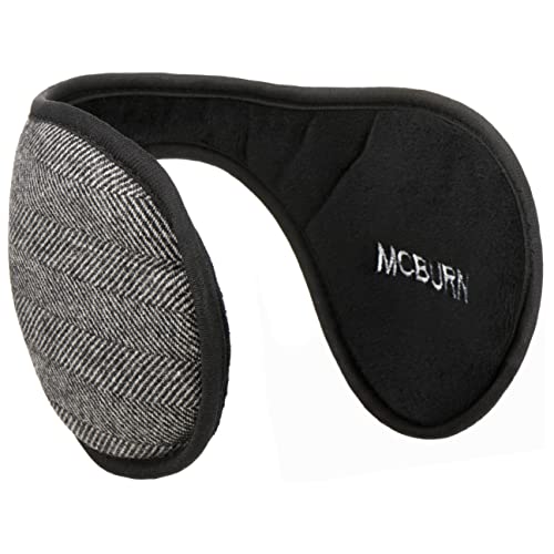 McBurn Herringbone Ohrenwärmer Damen/Herren - Earbands Ohrenschützer mit Futter Herbst-Winter - One Size schwarz von McBurn