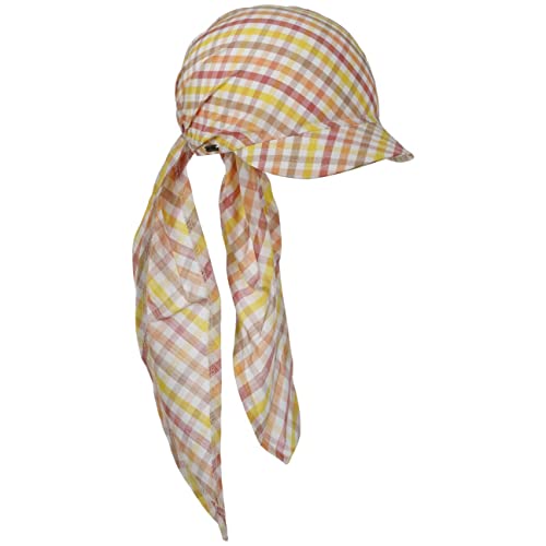 McBURN Ivania Check Bandana Cap Schildmütze Kopftuch Sommercap Damen - Made in Italy mit Schirm Frühling-Sommer - One Size orange von McBURN