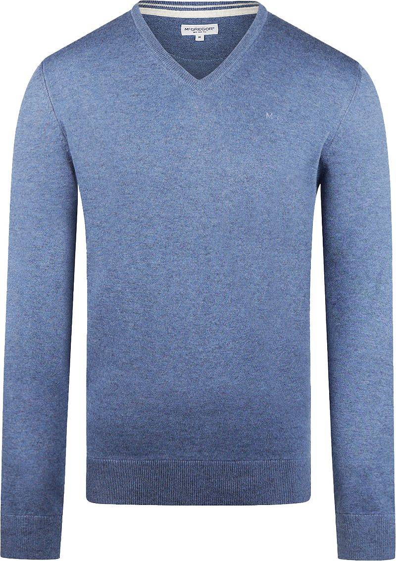 McGregor Pullover Merinowolle V-Ausschnitt Faded Blau - Größe XXL von McGregor