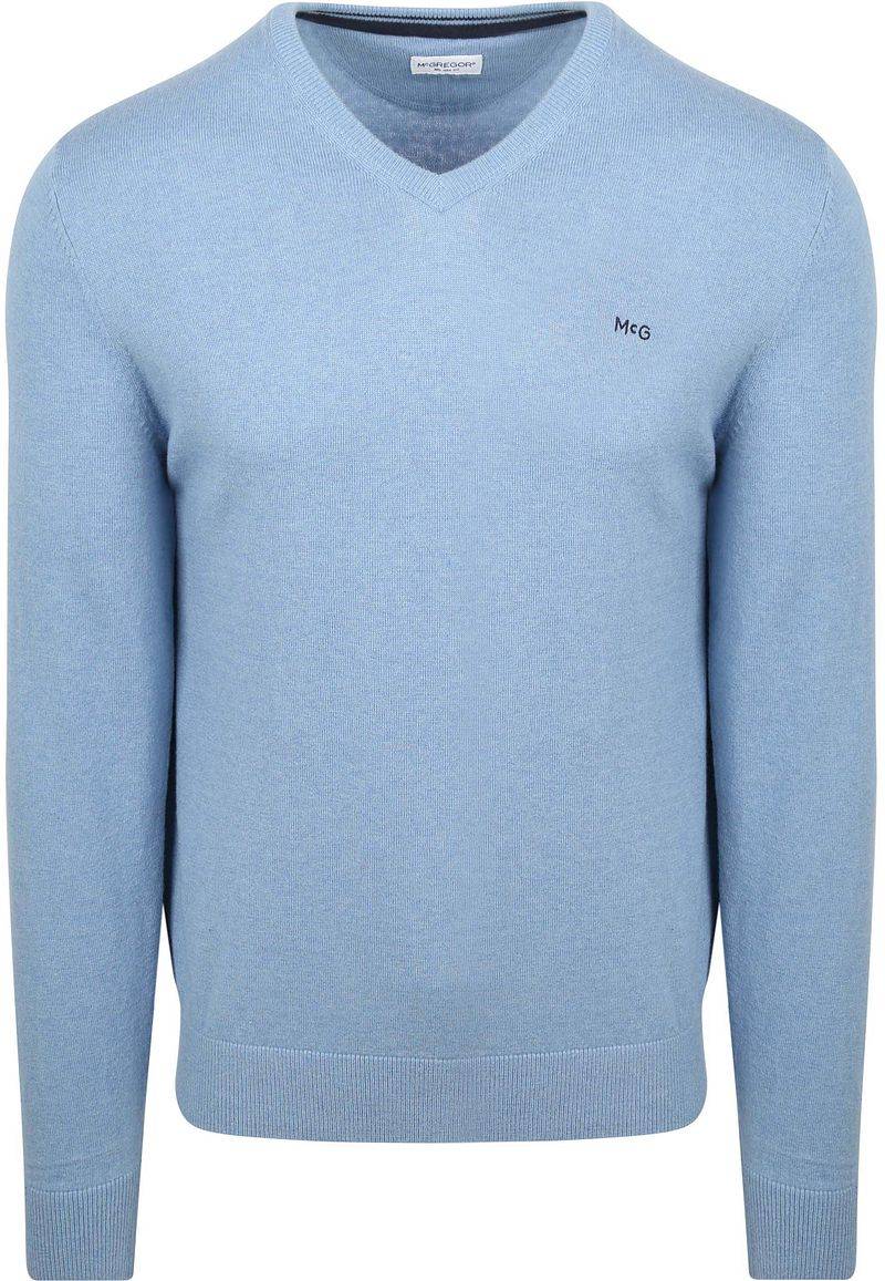 McGregor Pullover Merinowolle V-Ausschnitt Ice Blau - Größe 3XL von McGregor