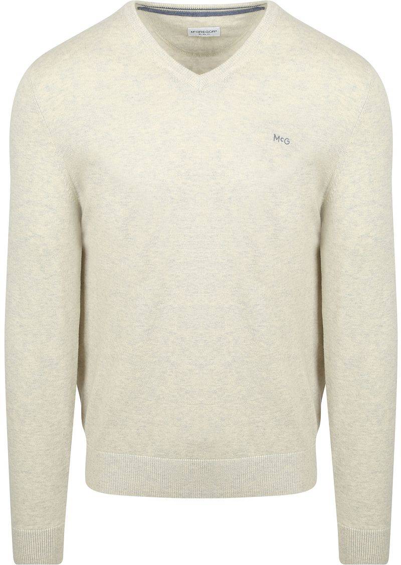 McGregor Pullover Merinowolle V-Ausschnitt Off White - Größe XXL von McGregor