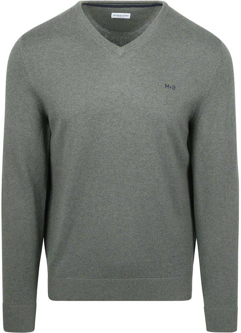 McGregor Pullover Merinowolle V-Ausschnitt Sage Grün - Größe 3XL von McGregor