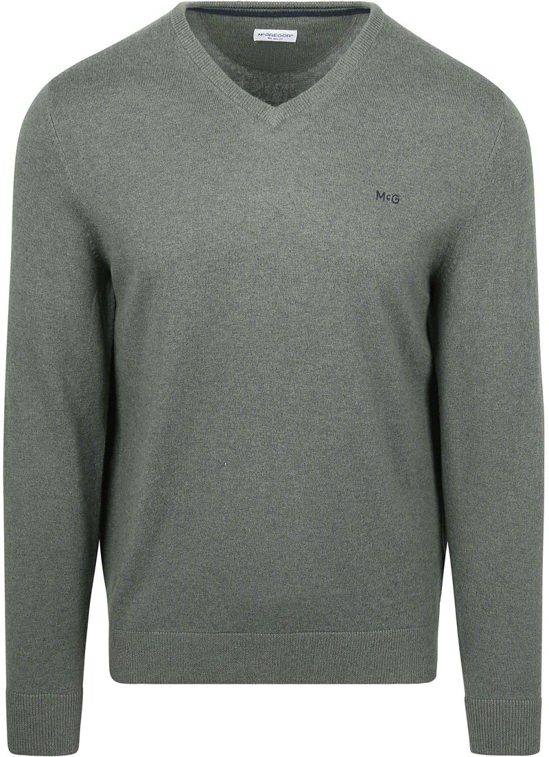 McGregor Pullover Merinowolle V-Ausschnitt Sage Grün - Größe XL von McGregor