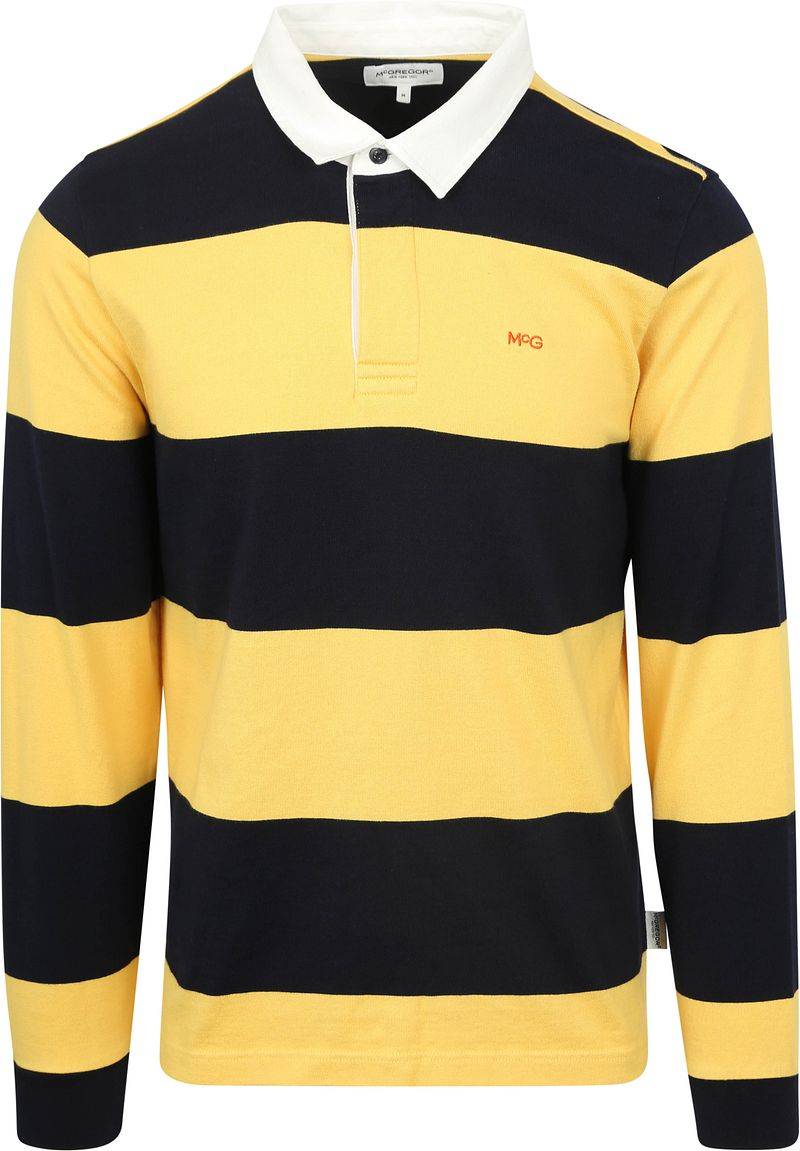 McGregor Rugbyshirt Streifen Navy Gelb - Größe 3XL von McGregor