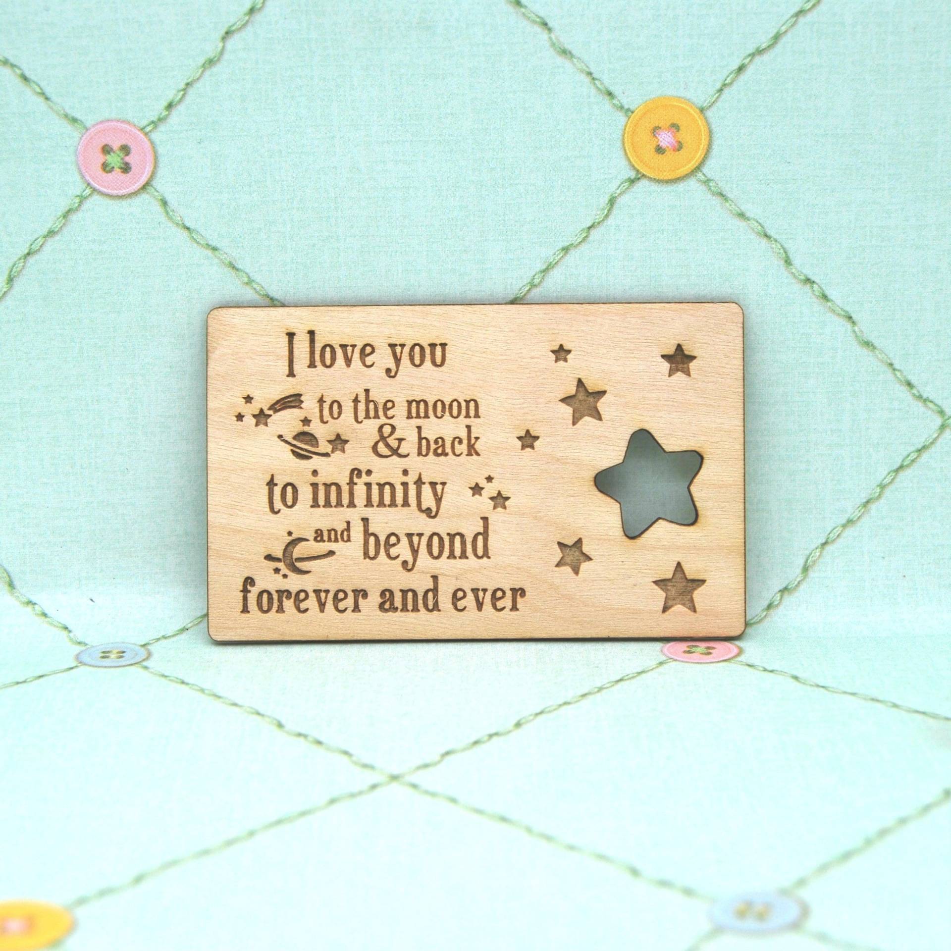 Brieftascheneinsatz Personalisiert - Bis Zum Mond Und Zurück, Brieftaschenkarte Mit Gravur Jahrestag/Geburtstag Geschenk Für Ehemann Freund von McHenrysPlace