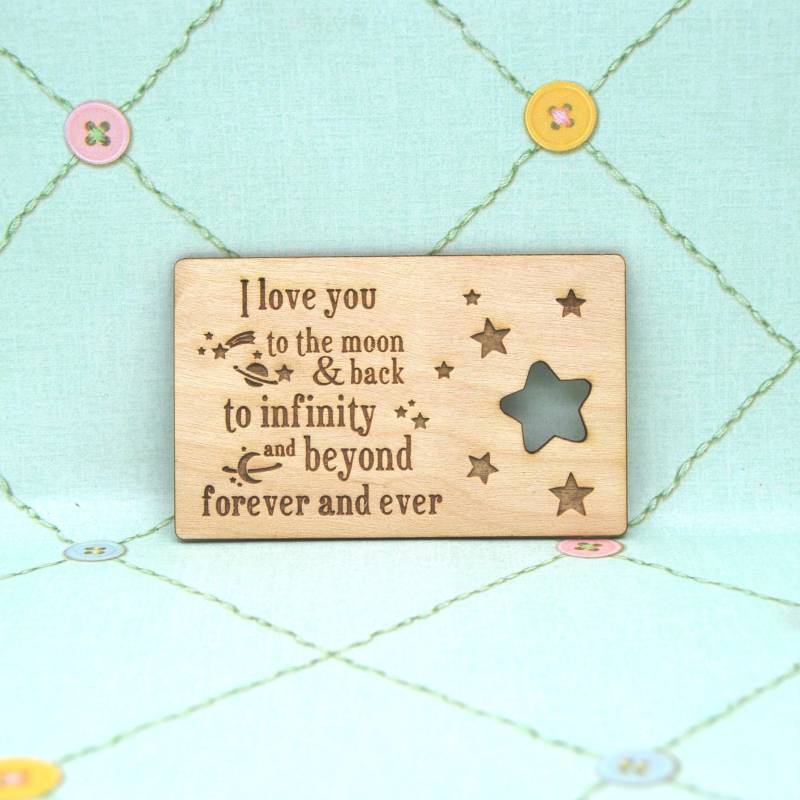 Brieftascheneinsatz Personalisiert - Bis Zum Mond Und Zurück, Brieftaschenkarte Mit Gravur Jahrestag/Geburtstag Geschenk Für Ehemann Freund von McHenrysPlace