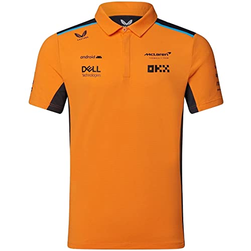 McLaren F1 Herren 2023 Team Replica Poloshirt, Papaya, Klein von McLaren