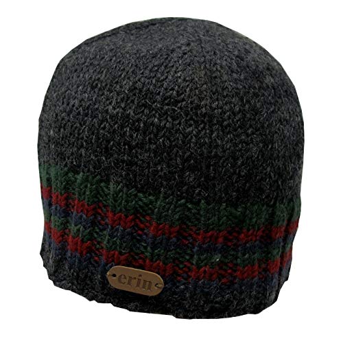 McLaughlin's Irish Shop Irische Stulp-Strickmütze mit Streifen in rot und grün von McLaughlin's Irish Shop