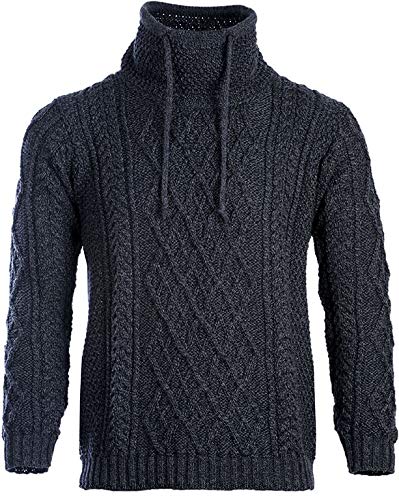 McLaughlin's Irish Shop Irischer Aran Pullover im Hoodie Look. Größe L. von McLaughlin's Irish Shop