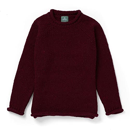 McLaughlin's Irish Shop Irischer Damenpullover gestrickt aus Donegal Tweedwolle Dark Cherry (as3, Alpha, l, Regular, Regular) von McLaughlin's Irish Shop