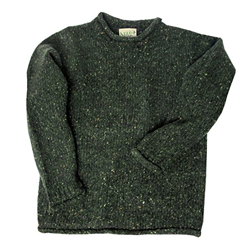 McLaughlin's Irish Shop Irischer Herrenpullover aus Tweedwolle mit kleinem Rollkragen (M) von McLaughlin's Irish Shop