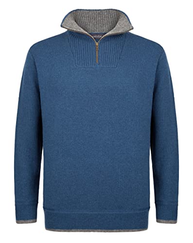 McLaughlin's Irish Shop Irischer Troyer Pullover aus Lammwolle Bleu Melange (M) von McLaughlin's Irish Shop