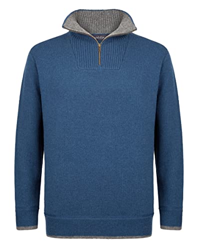 McLaughlin's Irish Shop Irischer Troyer Pullover aus Lammwolle Bleu Melange (XXL) von McLaughlin's Irish Shop