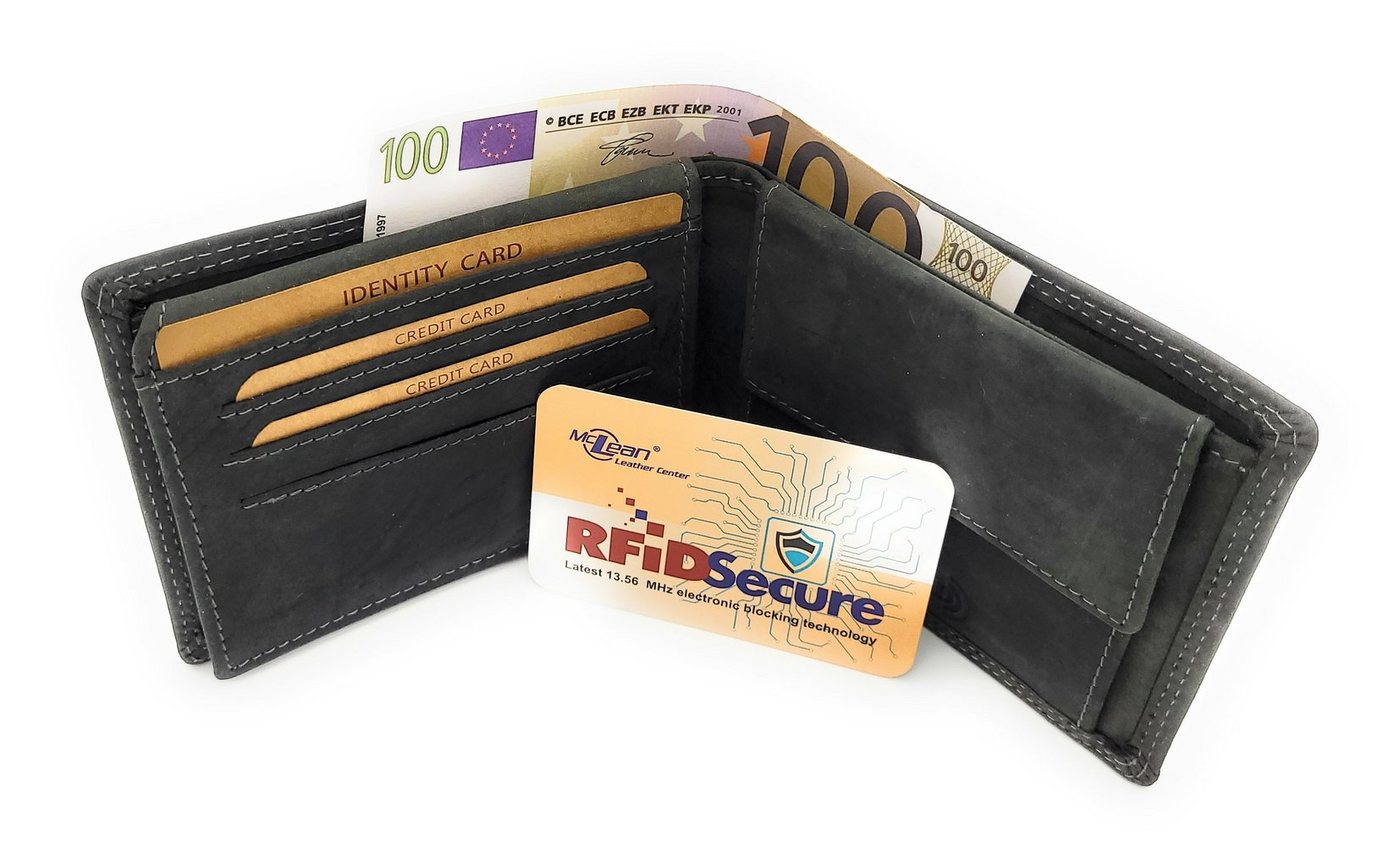 JOCKEY CLUB Geldbörse echt Büffel Voll-Leder Portemonnaie mit RFID Schutz, Fach für KFZ Papiere von JOCKEY CLUB