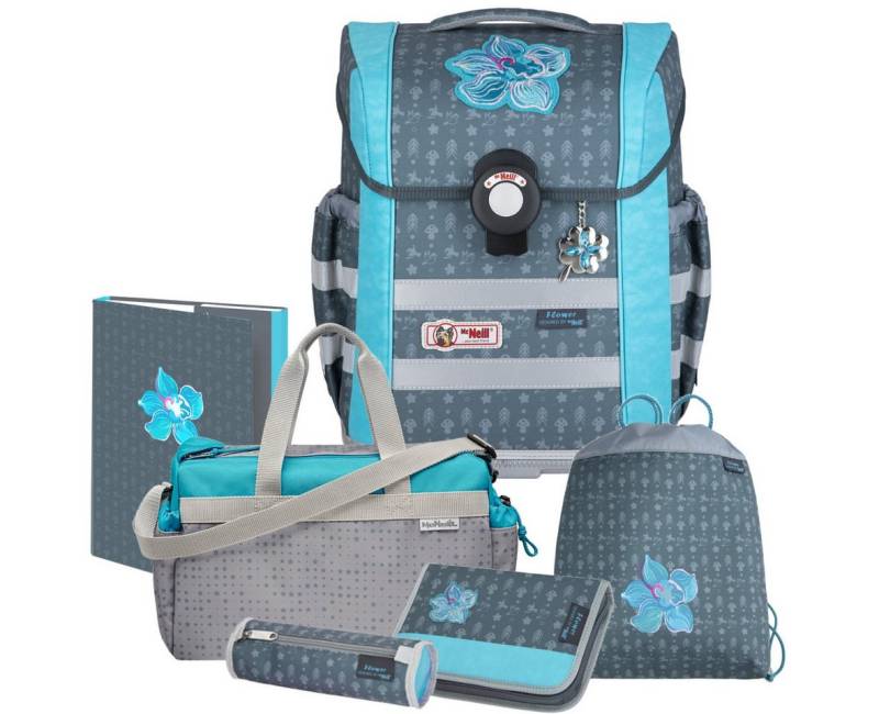 McNeill Schulranzen 1.Klasse Mädchen Flower in verschiedenen Modellen (6-tlg) von McNeill