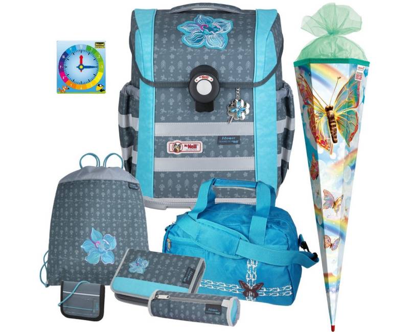 McNeill Schulranzen 1.Klasse Mädchen Flower in verschiedenen Modellen (8-tlg) von McNeill