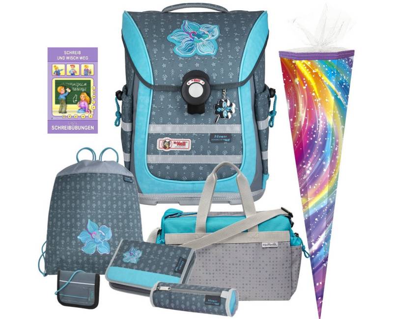 McNeill Schulranzen 1.Klasse Mädchen Flower in verschiedenen Modellen (8-tlg) von McNeill