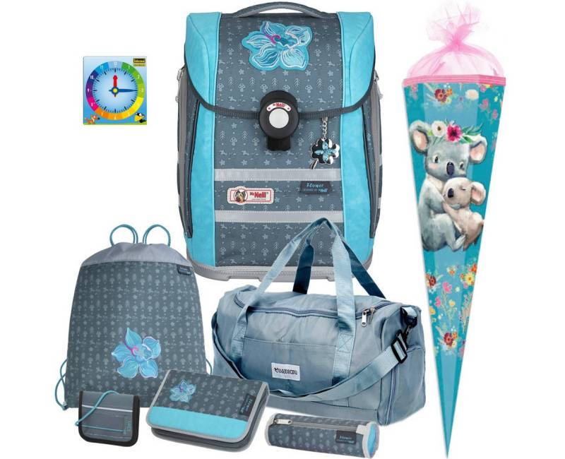 McNeill Schulranzen 1.Klasse Mädchen Flower in verschiedenen Modellen (8-tlg) von McNeill