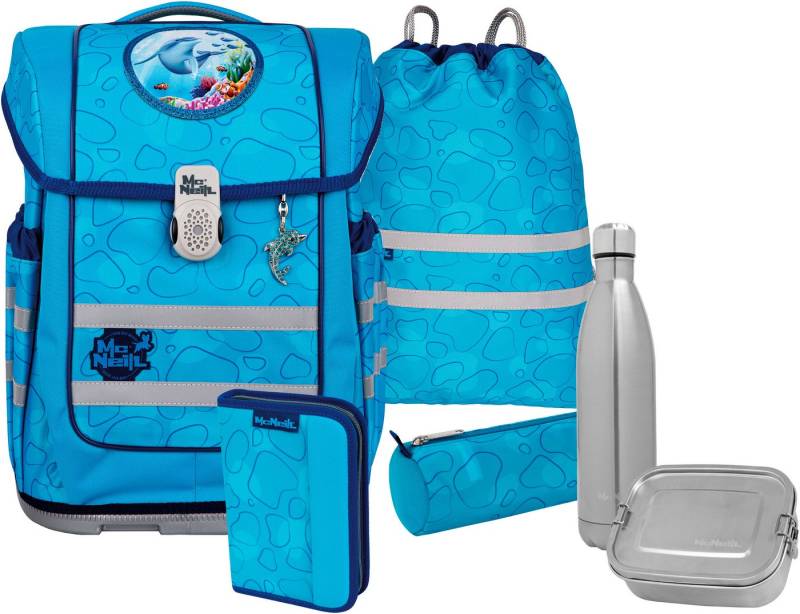 McNeill Schulranzen Ergo Compacto, Bubble (Set, 5-tlg), inkl. Federmäppchen, Turnbeutel, Schlamperrolle & Motivmagnet von McNeill