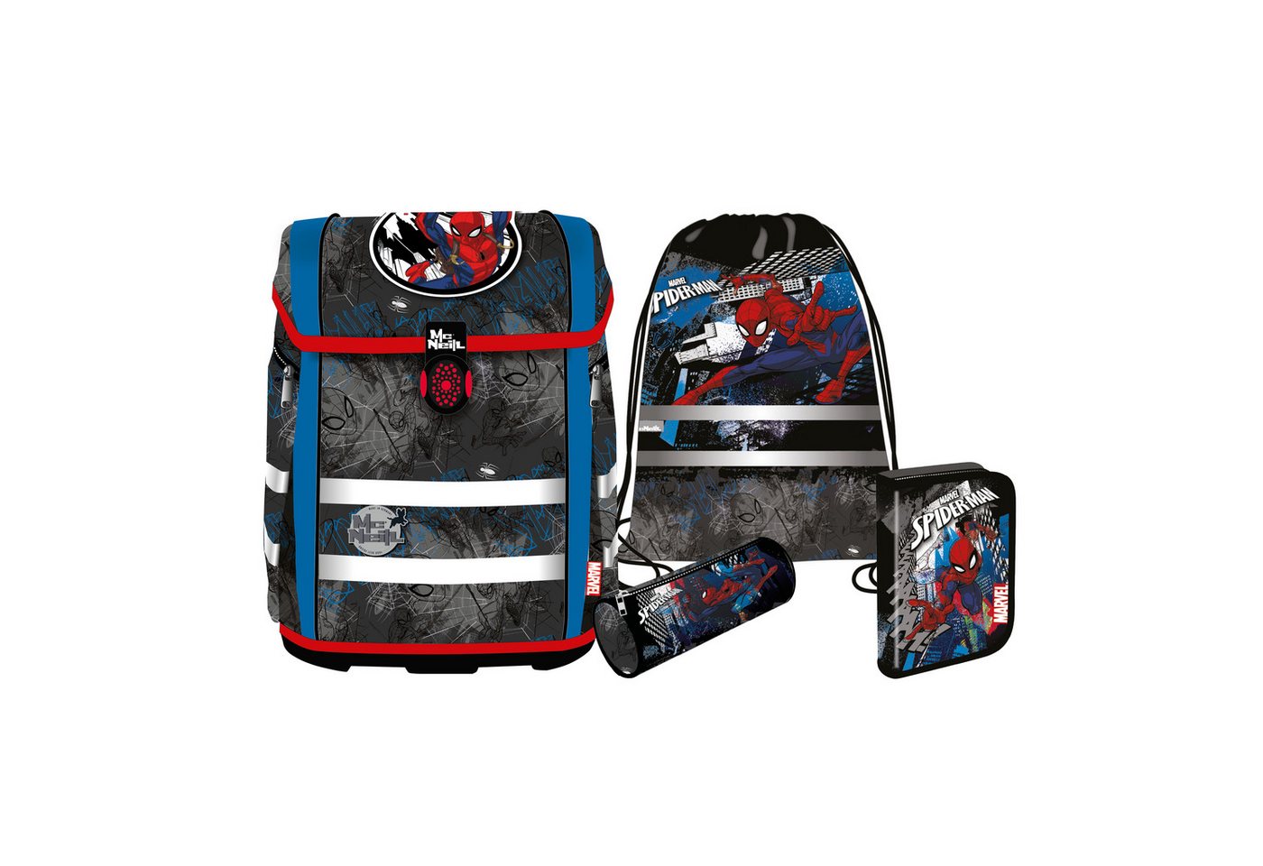 McNeill Schulranzen Ergonomischer Spider-Man Schulranzen Set 5tlg. von McNeill