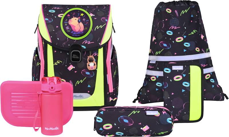 McNeill Schulranzen "Primo, inkl. Etui, Turnbeutel," Reflektierende Streifen auf den Schultergurten;Retroreflektierende Flächen von McNeill
