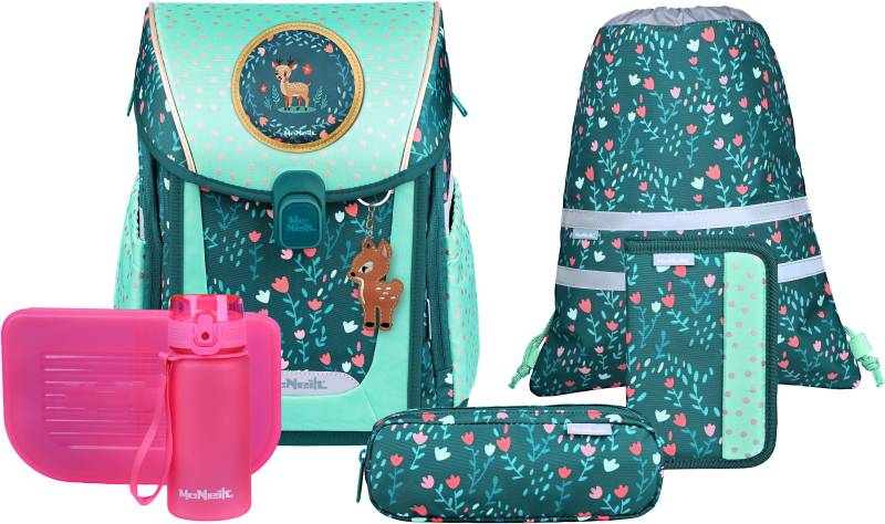 McNeill Schulranzen "Primo, inkl. Etui, Turnbeutel," Reflektierende Streifen auf den Schultergurten;Retroreflektierende Flächen von McNeill