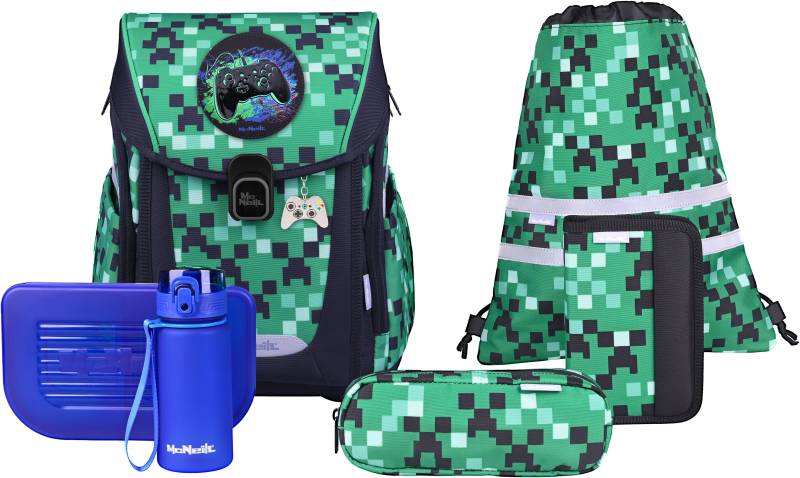 McNeill Schulranzen "Primo, inkl. Etui, Turnbeutel," Reflektierende Streifen auf den Schultergurten;Retroreflektierende Flächen von McNeill