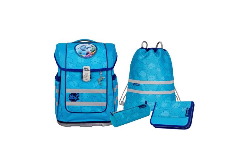 McNeill Schulranzen Schulranzen-Set ERGO COMPACTO BUBBLE 5-teilig (5-teilig), ergonomisch, ClickFlex-Rückensystem, Reflektoren von McNeill