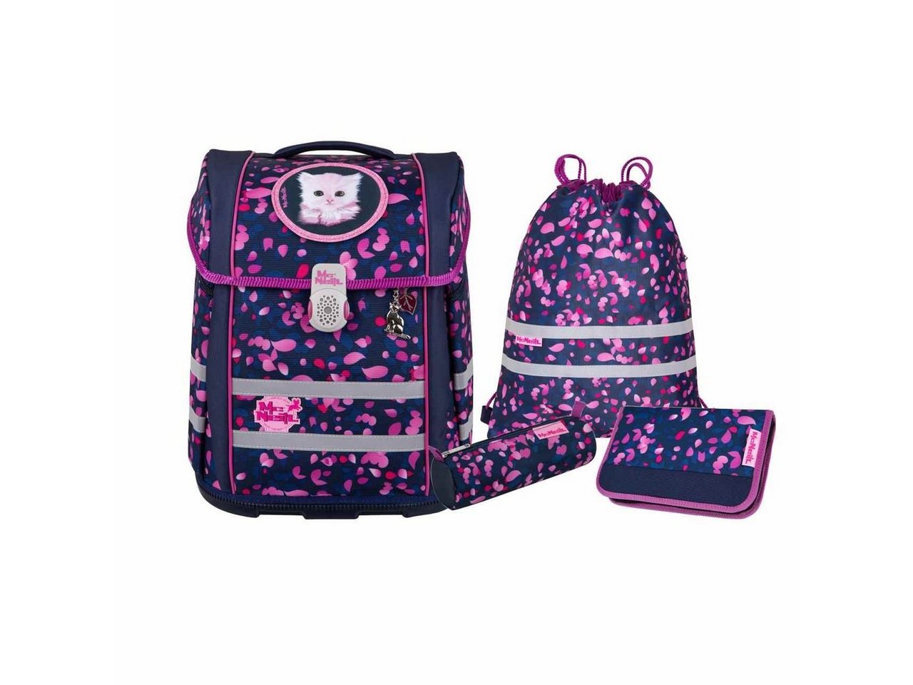 McNeill Schulranzen Schulranzen-Set PERFECTO, DREAM 5-teilig (5-teilig), ergonomisch, ClickFlex-Rückensystem, Reflektoren von McNeill