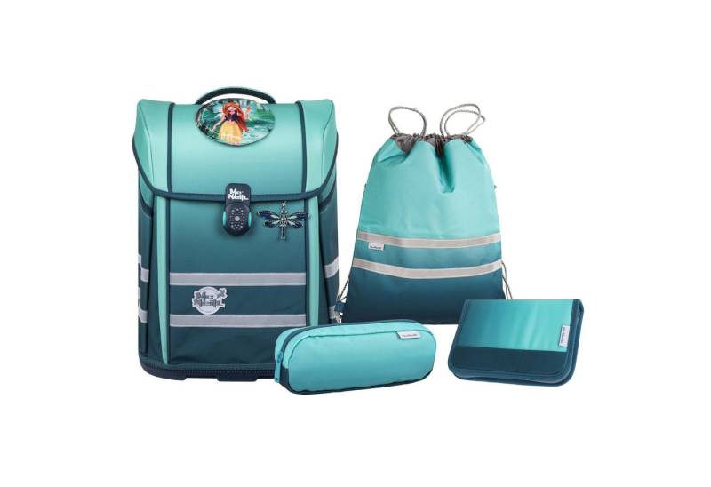 McNeill Schulranzen Schulranzen-Set PERFECTO, GRADIENT BLUE LAGOON 5-teilig (5-teilig), ergonomisch, ClickFlex-Rückensystem, Reflektoren von McNeill