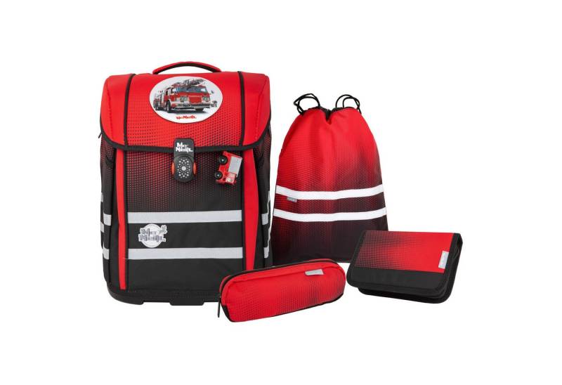 McNeill Schulranzen Schulranzen-Set PERFECTO, GRADIENT CRANBERRY 5-teilig (5-teilig), ergonomisch, ClickFlex-Rückensystem, Reflektoren von McNeill