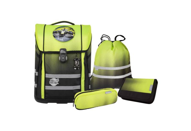 McNeill Schulranzen Schulranzen-Set PERFECTO, GRADIENT LEMON 5-teilig (5-teilig), ergonomisch, ClickFlex-Rückensystem, Reflektoren von McNeill