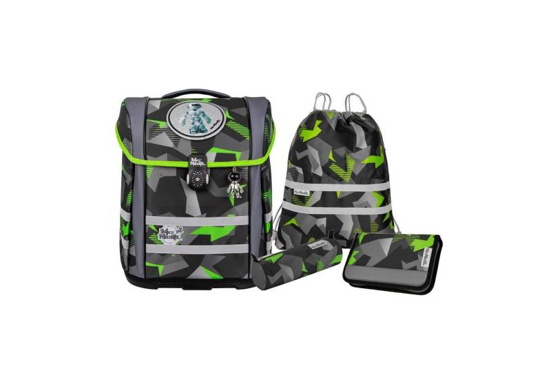 McNeill Schulranzen Schulranzen-Set PERFECTO, TECHNO 5-teilig (5-teilig), ergonomisch, ClickFlex-Rückensystem, Reflektoren von McNeill