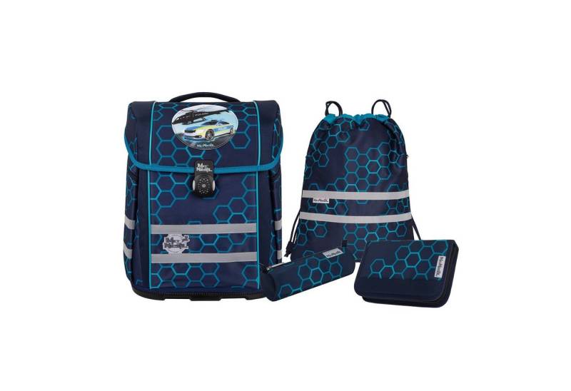 McNeill Schulranzen Schulranzen-Set PERFECTO, XAGON 5-teilig (5-teilig), ergonomisch, ClickFlex-Rückensystem, Reflektoren von McNeill