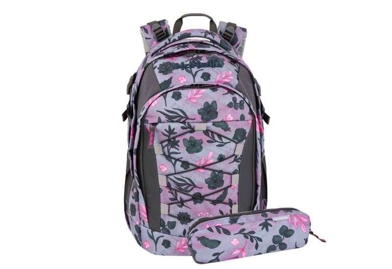 McNeill Schulranzen Schulrucksack LUCA Bloom 2-teilig (2-teilig), ergonomisch, ClickFlex Höhenverstellung, Reflektoren von McNeill