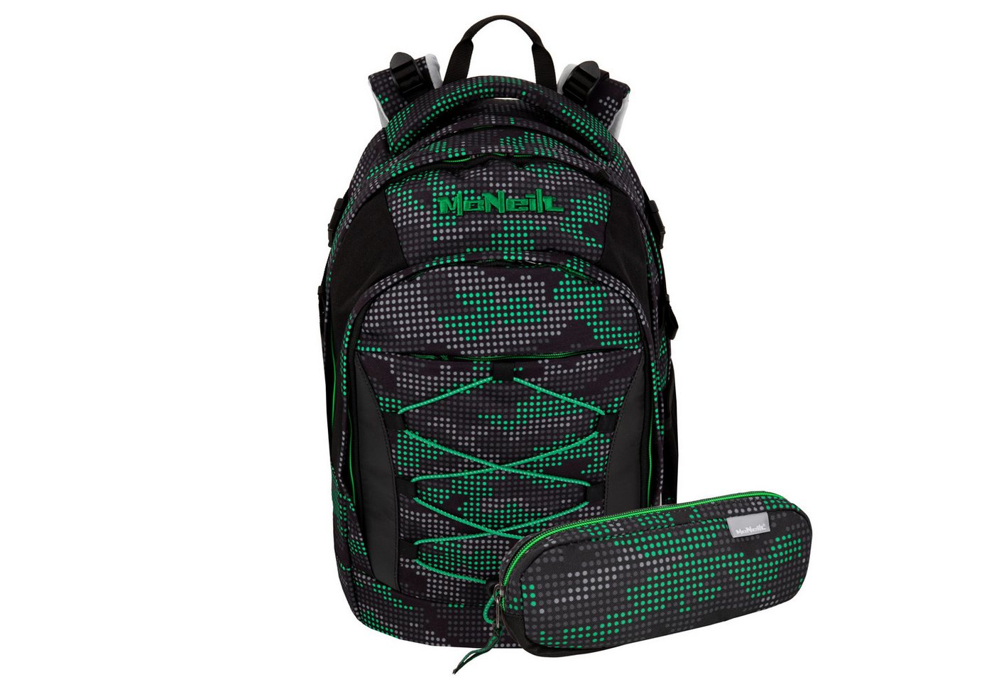 McNeill Schulranzen Schulrucksack LUCA Grid 2-teilig (2-teilig), ergonomisch, ClickFlex Höhenverstellung, Reflektoren von McNeill