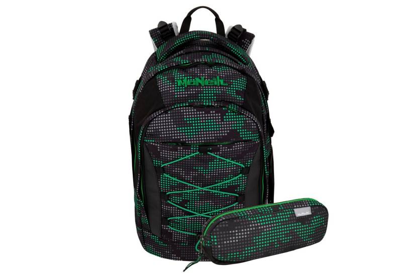 McNeill Schulranzen Schulrucksack LUCA Grid 2-teilig (2-teilig), ergonomisch, ClickFlex Höhenverstellung, Reflektoren von McNeill