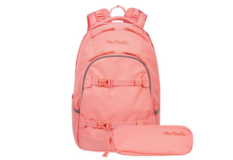 McNeill Schulranzen Schulrucksack MILO Pink 2-teilig (2-teilig), ergonomisch, Air Flow Rückensystem, Reflektoren von McNeill