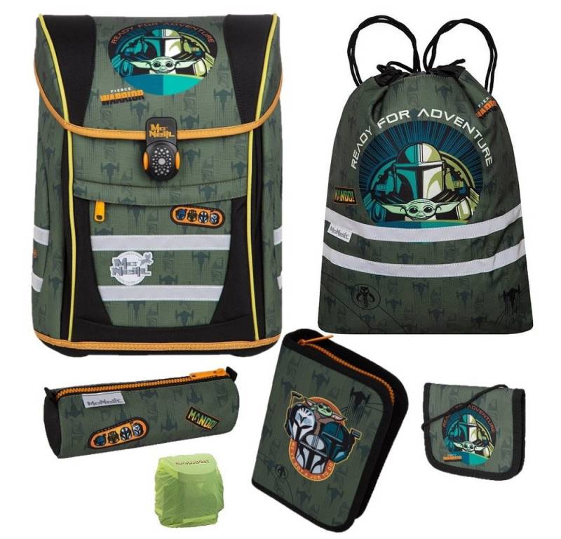 McNeill Schulranzen Teneris THE MANDALORIAN (Set, 6-tlg., inkl. Federmäppchen (gefüllt), Mando Schultasche 1. Klasse von McNeill