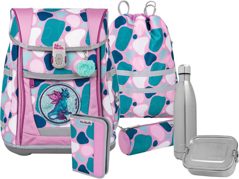 McNeill Schulranzen "Tenero, Barba" reflektierende Streifen auf den Schultergurten;retroreflektierende Flächen inkl. Federmäppchen, Turnbeutel, Schlamperrolle & Motivmagnet von McNeill